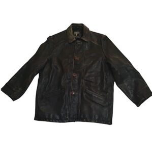 90s Frye classic rugged genuine leather trucker bomber jacket Men's Sz L